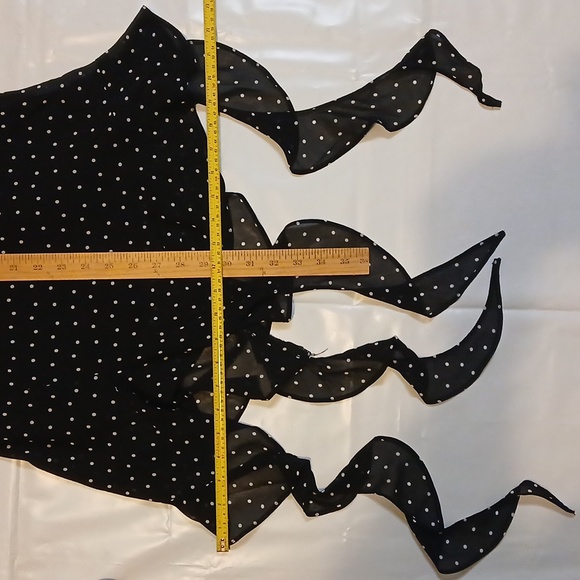 WITCHCRAFT! A size M body con ragged hem dress by JS, black w/white polka dots. - Picture 3 of 14
